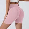 Peach Hip Lifting Sports Shorts Women High Waist Belly Slimming Runner.